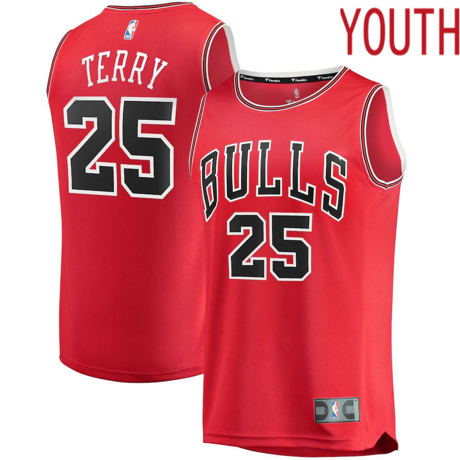 Youth Chicago Bulls #25 Dalen Terry Fanatics Branded Red Draft First Round Pick Fast Break Replica NBA Jersey